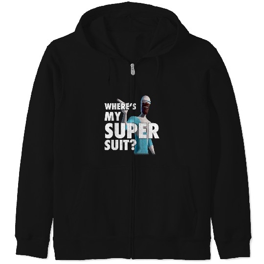Disney Pixar The Incredibles Vintage Frozone Super Suit Logo Zip Hoodies