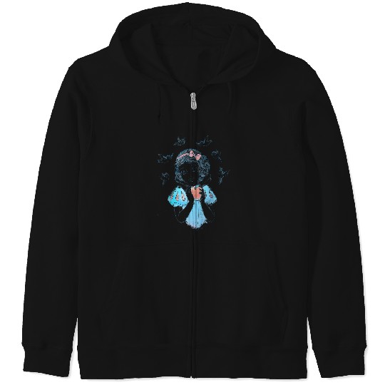 Disneyss Snow White Birds And Apple Sketch Zip Hoodies