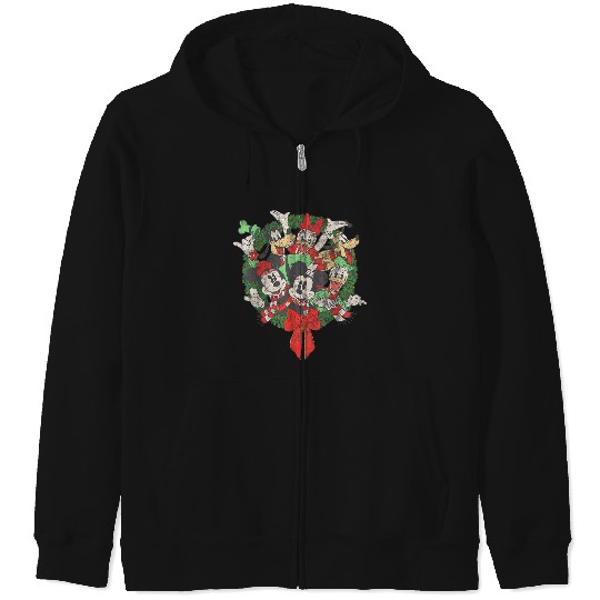 Disneyss Group shots Christmas Wreath Zip Hoodies