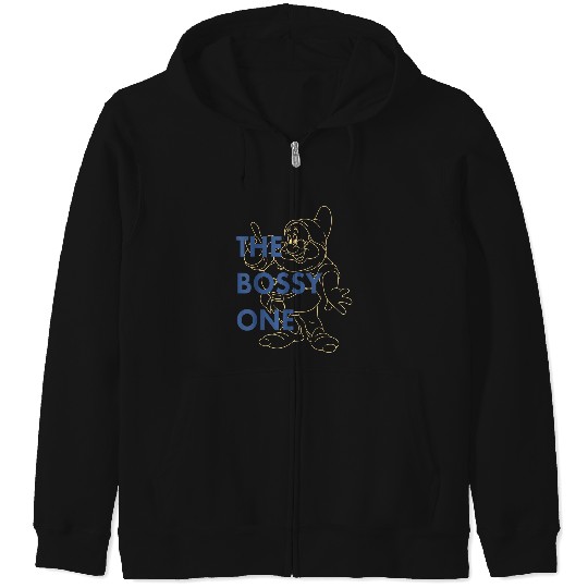 Disneyss Snow White Doc The Bossy One Graphic Zip Hoodies