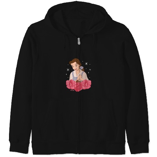 Disney Princess Belle Beauty And The Beast Roses Zip Hoodies