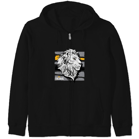 Disney The Lion King Live Action Mufasa Sketched Portrait Zip Hoodies