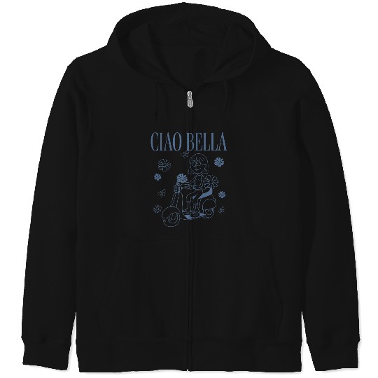 Disney Lizzy Mcguire Ciao Bella Lizzie Outline Logo Zip Hoodies