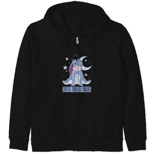 Disneyss Winnie The Pooh Eeyore Not A Morning Person Short Sleeve Zip Hoodies