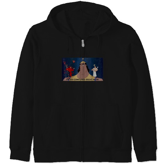 Disneyss Emperors New Groove Krock Confused Graphic Zip Hoodies