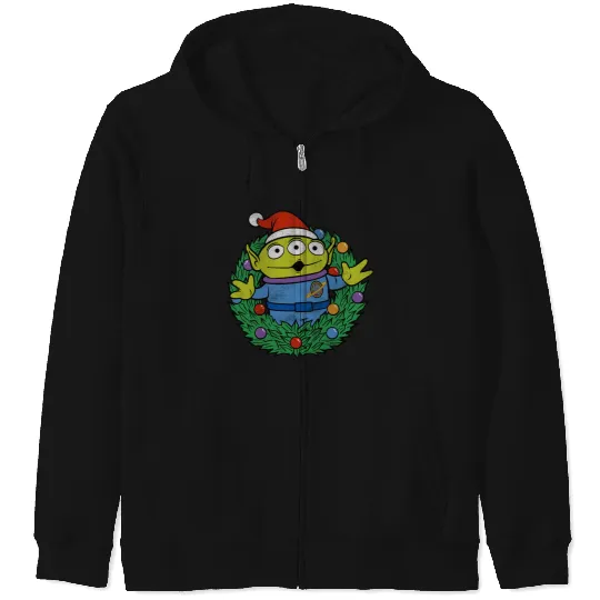 Disney Pixar-Pixar Toy Story Alien Christmas Wreath Merry Christmas Zip Hoodies