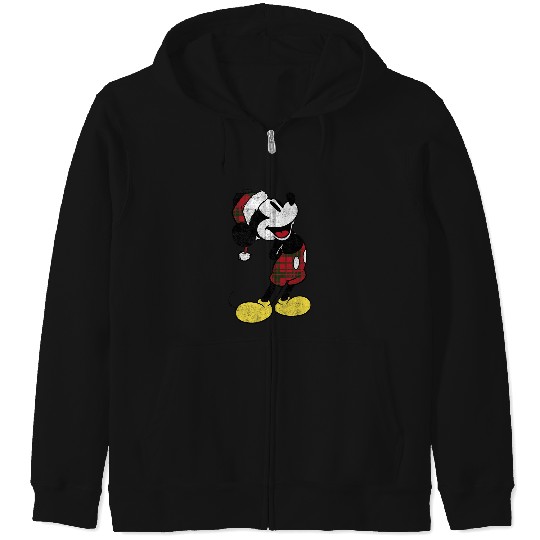 Disney Mickey And Friends Christmas Mickey Plaid Outfit Zip Hoodies