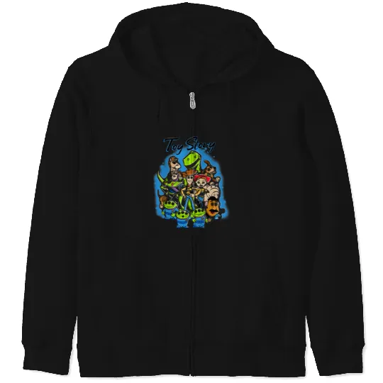 Disney Pixar Toy Story Airbrush  Style Group Poster Zip Hoodies