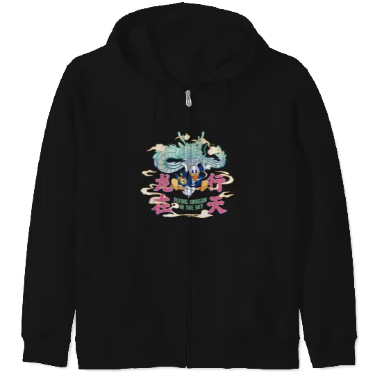 Disneyss Donald Duck Lunar New Year Flying Dragon In The Sky Zip Hoodies