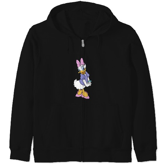 Womens Disney Mickey And Friends Daisy Duck Traditional Portrait V-Neck Zip Hoodies