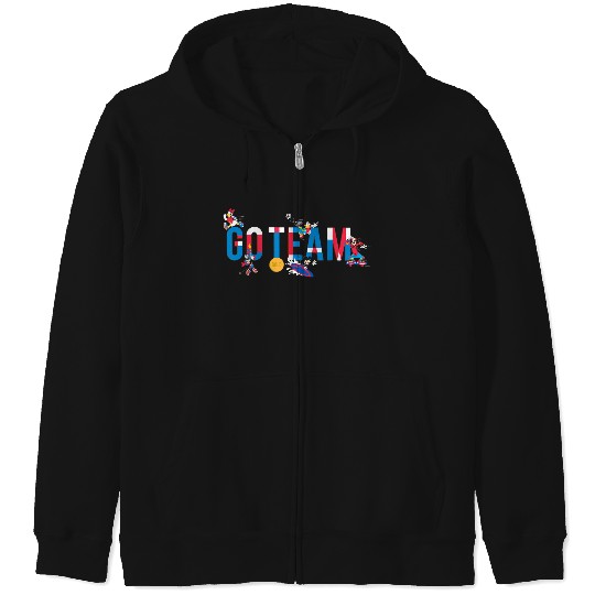 Disney Mickey Friends Summer Athletic Sports Games Go Team Zip Hoodies