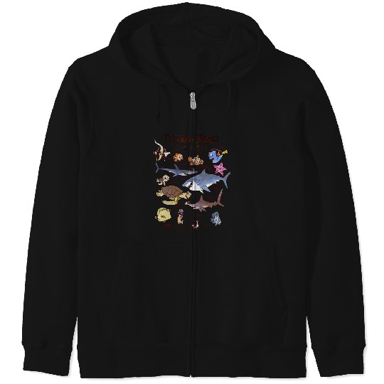Womens Disney Pixar Finding Nemo Fish Guide V-Neck Zip Hoodies