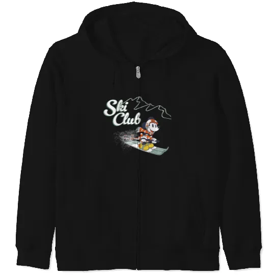 Disney Minnie Mouse Winter Sports Ski-Skiing Retro Ski-Ski Club_3 Skiing Zip Hoodies