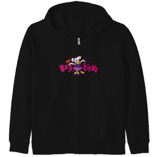 Womens Disney Daisy Duck in Costume BOO-tiful Spooky Cute Halloween V-Neck Zip Hoodies