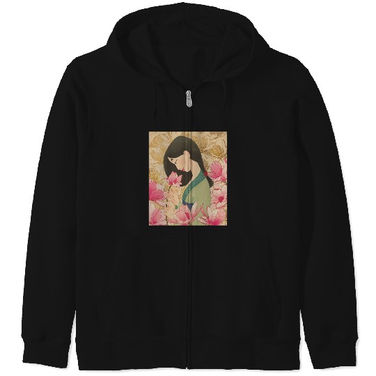 Disney Mulan Floral Zip Hoodies