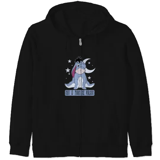 Disney Winnie The Pooh Eeyore Not A Morning Person Short Sleeve Zip Hoodies