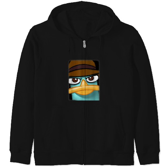 Disney Phineas And Ferb Perry The Platypus Big Face Portrait Zip Hoodies