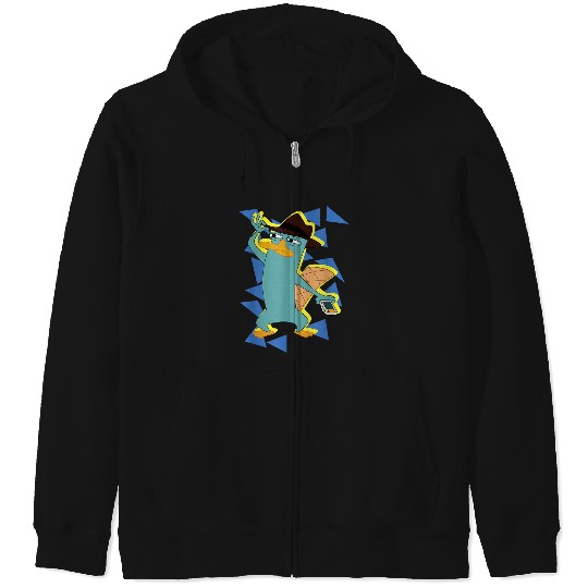 Disney Phineas And Ferb Perry The Platypus On The Lookout Zip Hoodies