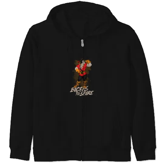Disney Beauty And The Beast Gaston Biceps To Spare Zip Hoodies