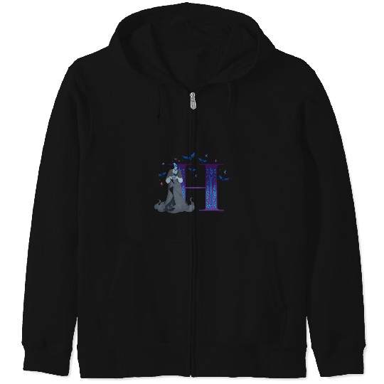 Disney Villains Alphabet Monogram Letter H For Hades Zip Hoodies