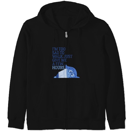 Disney Pixar Inside Out I'm Too Sad To Walk Emotion Portrait Zip Hoodies