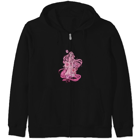 Disney Tangled Pink Tonal Rapunzel Portrait Zip Hoodies