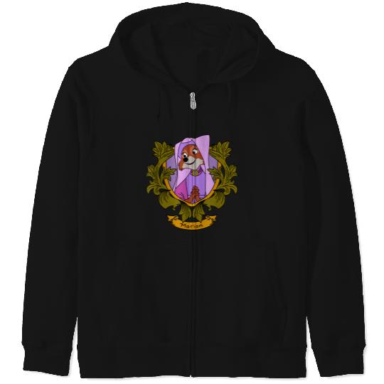 Disney Robin Hood Marian Vintage Floral Portrait Zip Hoodies