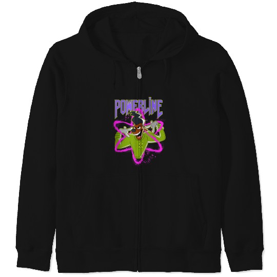 Disneyss A Goofy Movie Powerline Neon Big Chest Portrait Zip Hoodies
