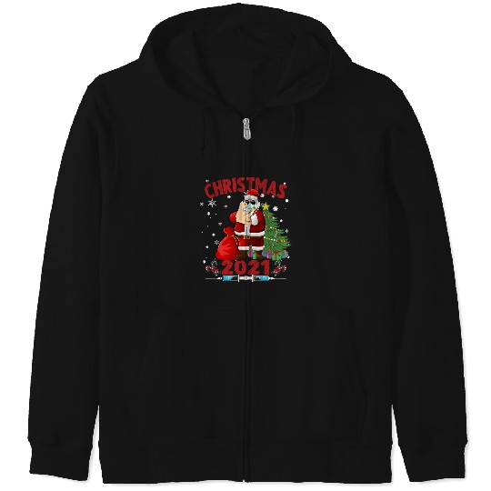 Vaccinated Santa Wearing Mask - Christmas  : Bobs Burgers Family Shirt, Bobs Burgers Vintage Zip Hoodies