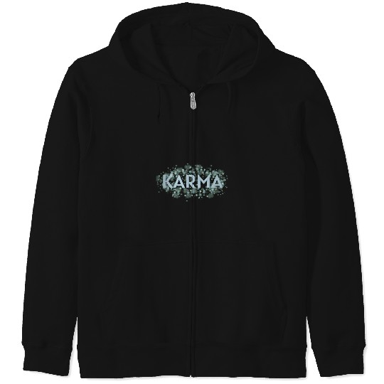 Discover Karma Green Glitters Taylor Zip Hoodies