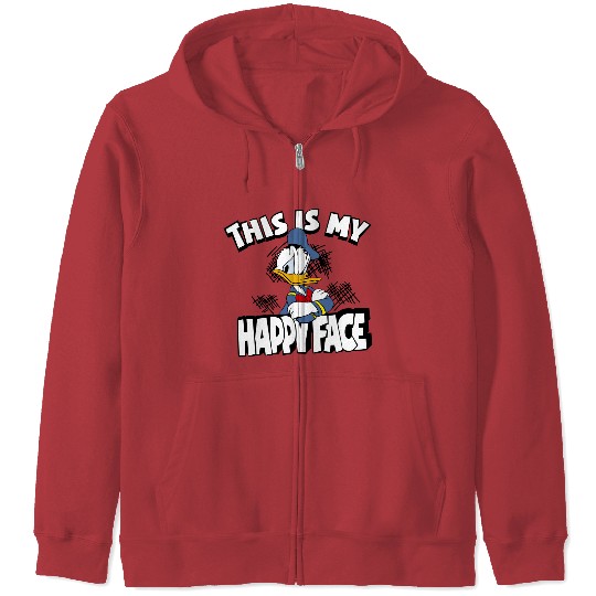 Disney Donald Duck Zip Hoodies, This Is My Happy Face Zip Hoodies