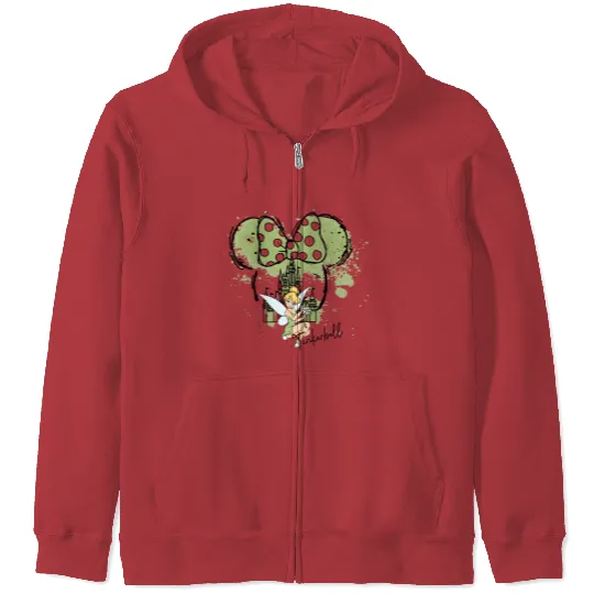 Tinkerbell Zip Hoodies, Watercolor Disney Castle Zip Hoodies, Tinkerbell Princess Zip Hoodies