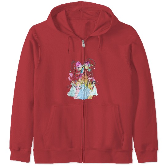 Disney Princess Comfort Color Zip Hoodies, Disney Watercolor Castle