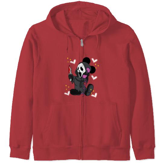 Disney Mickey Scream No You Hang Up Zip Hoodies, Mickey Ghost Scream Ghostface Phone Call Zip Hoodies