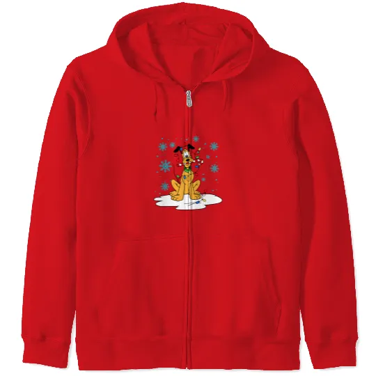 Disney Christmas Zip Hoodies, Pluto Christmas Zip Hoodies, Disney Pluto Zip Hoodies