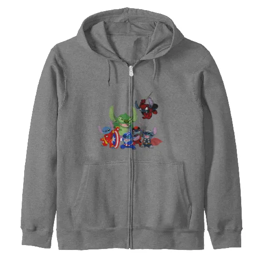 Stitch Avengers Marvel Deadpool Disneyland Zip Hoodies