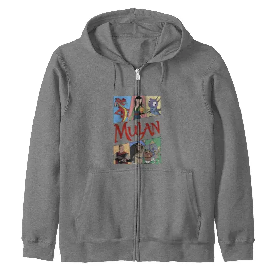 Retro 90s Vintage Disney Mulan Zip Hoodies , Cri-Kee ,Shan Yu ,Mushu ,Li Shang