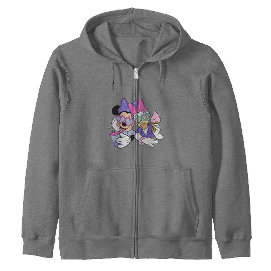 Retro Minnie and Daisy Face, Best Friends Minnie and Daisy Zip Hoodies, Disney Tie Dye Zip Hoodies, Minnie and Daisy Zip Hoodies