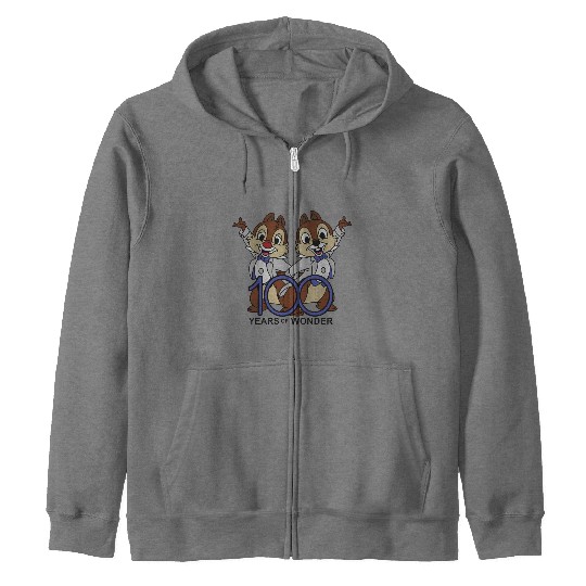 Disney 100 Years of Wonder, 100 year Anniversary, Chip n Dale Zip Hoodies