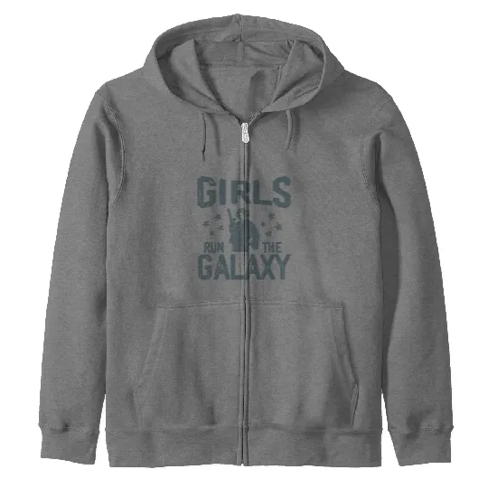 Vintage Star Wars Princess Leia Girls Run The Galaxy Zip Hoodies, Disney Star Wars Zip Hoodies