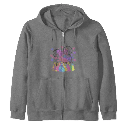 Princess Watercolor Zip Hoodies, Disney Castle Zip Hoodies, Disney Princess Zip Hoodies, Princess Kids Zip Hoodies.