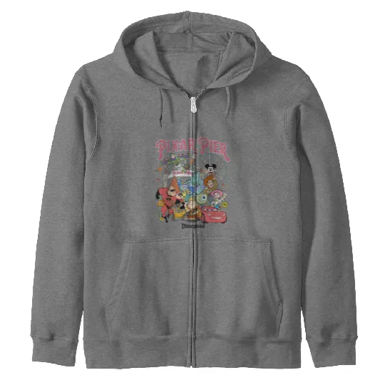 Vintage Pixar Pier Disneyland Zip Hoodies, Disneyland Pixar Fest 2024 Zip Hoodies, Meet me at Pixar Pier Disney Pixar Characters