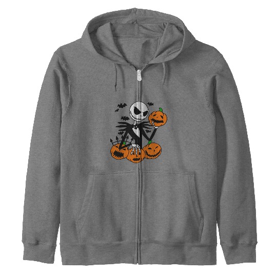 Jack Skellington Pumpkin Face Zip Hoodies, Halloween Disney Zip Hoodies