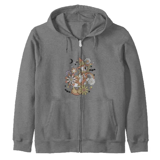 Daisy Duck Floral Halloween Zip Hoodies, Vintage Disney Halloween Zip Hoodies