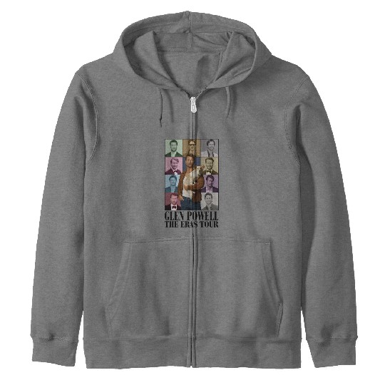 Glen Powell Eras Tour Zip Hoodies, Glen Powell Fan Gift, Twisters Movie Lovers Zip Hoodies
