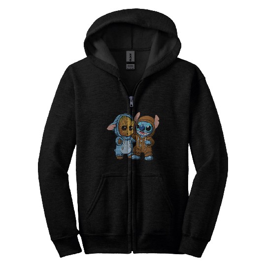 Disney Groot and Stitch Friends Funny Zip Hoodies