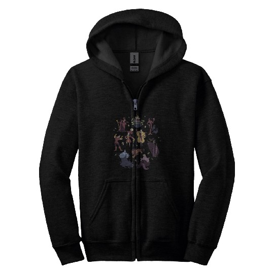 Disney Villains Group Shot Doodles 9286 Zip Hoodies
