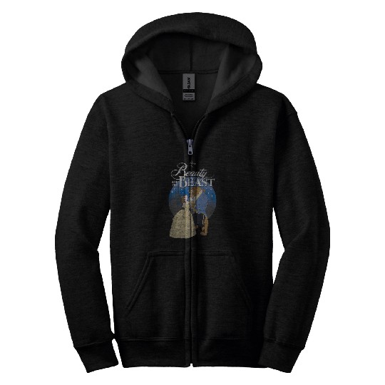 Disney Beauty And The Beast Classic Title Logo P Zip Hoodies
