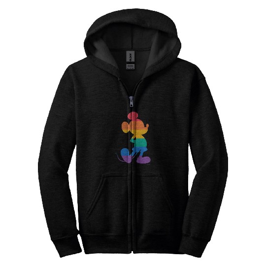 Disney Mickey Mouse Pride Classic Pose Rainbow Icon Fill Zip Hoodies