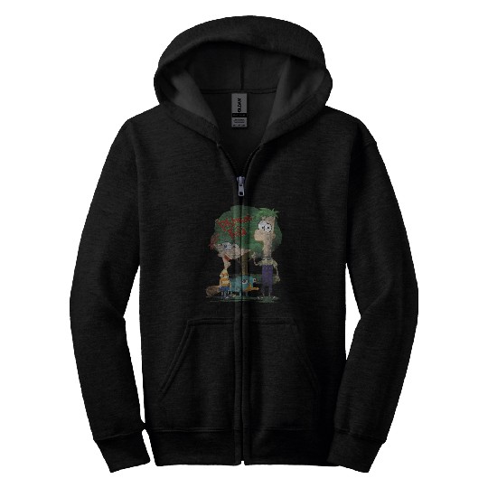 Disneys Phineas And Ferb Hanging Out With Perry Distressed Zip Hoodies